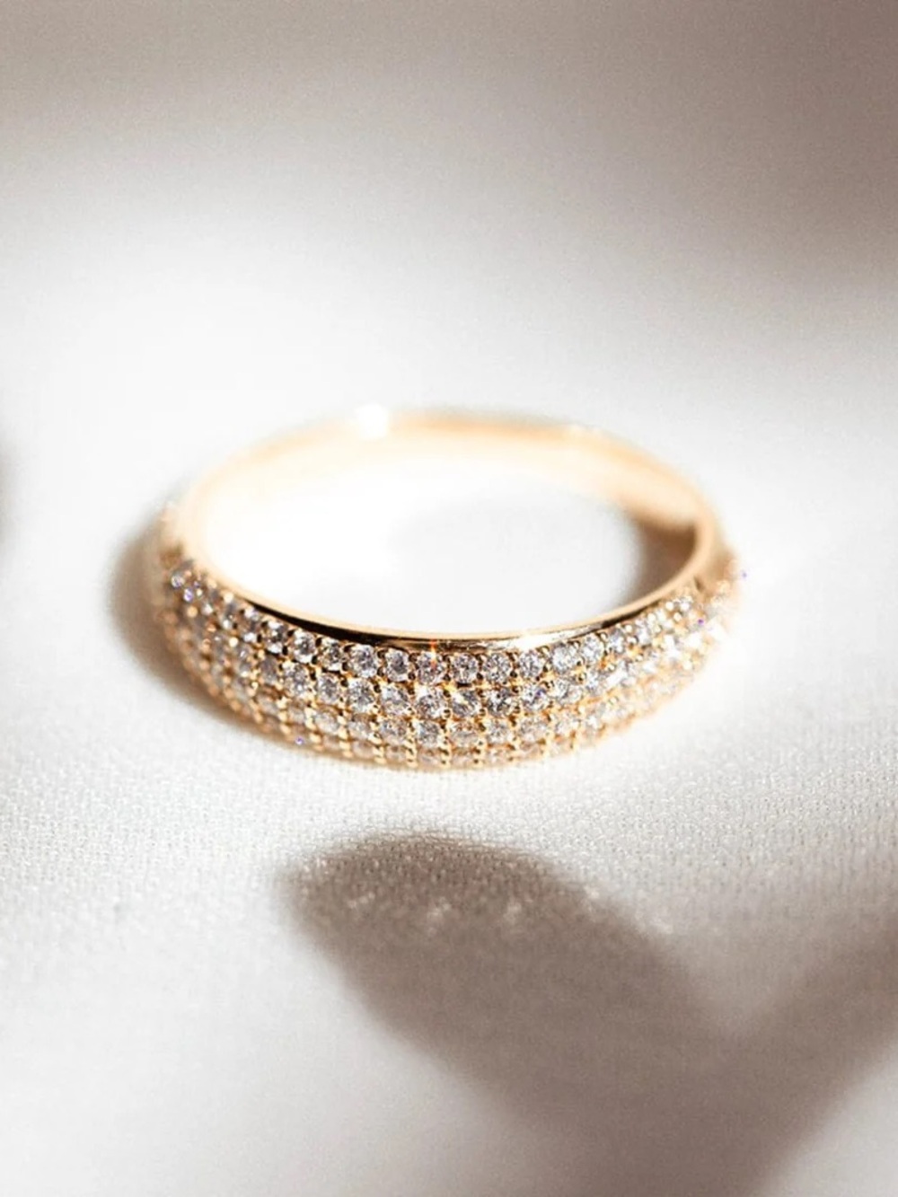 NWT Max + Stone Non-Tarnish Chunky Gold Plated Pavé Dome Ring, Size 7
